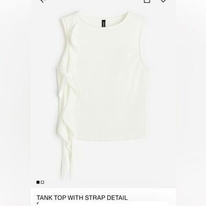 Divided tank top with strap detail - white - size S